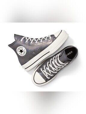 Converse Chuck Taylor All-Star Platform Lift Lace-Up Sparkle High Top Sneakers